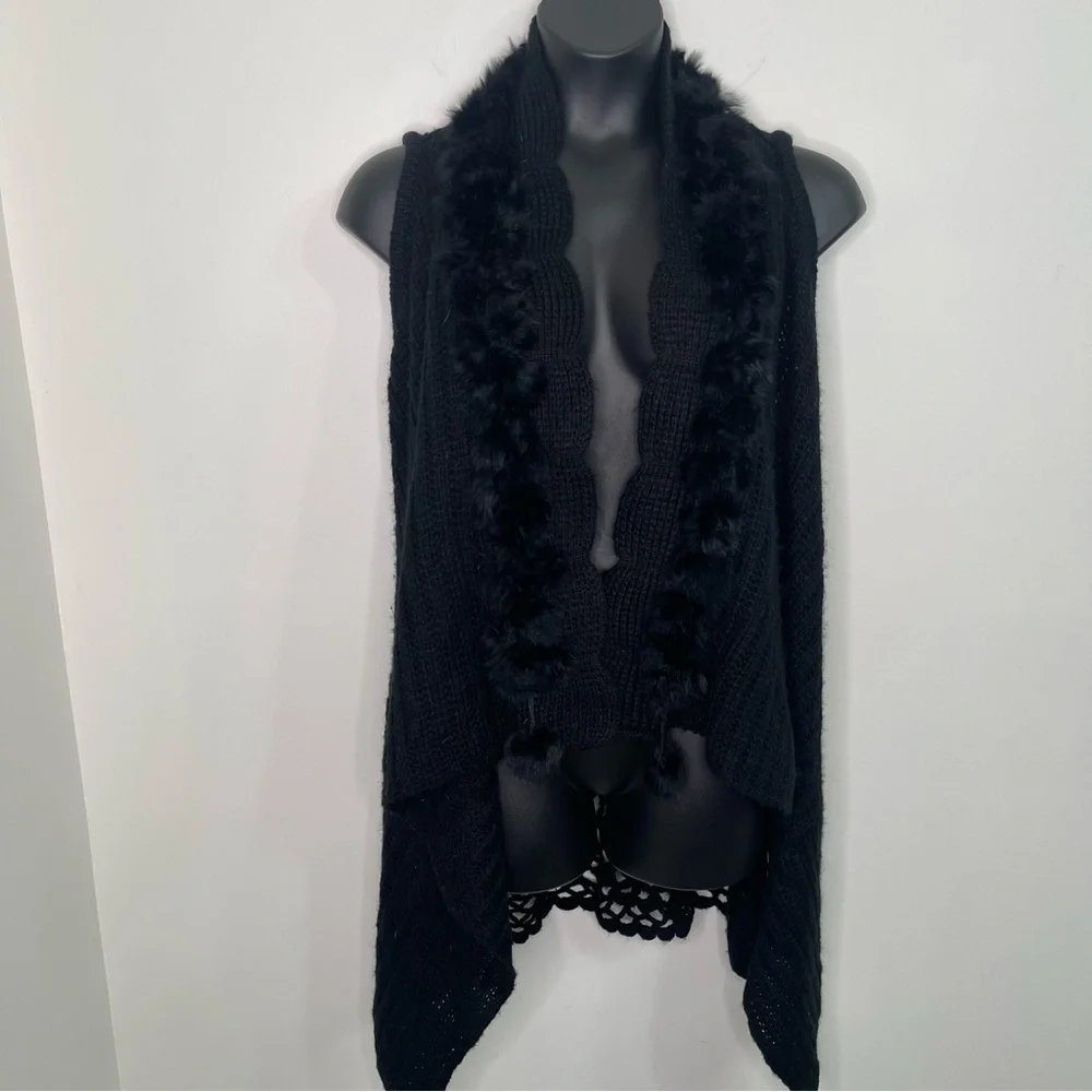 Adore Faux Fur Wool Asymmetrical vest in size Small